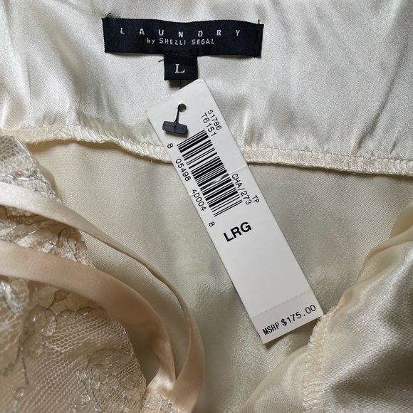 Laundry by Shelli Segal cream and silver lace corset top sz L - Picture 4 of 5